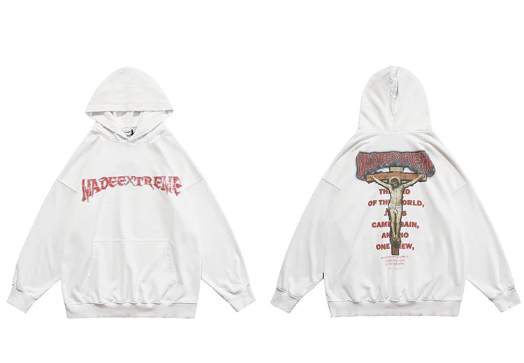 Hip Hop Unisex Hooded Sweatshirt "Jesus Letter"