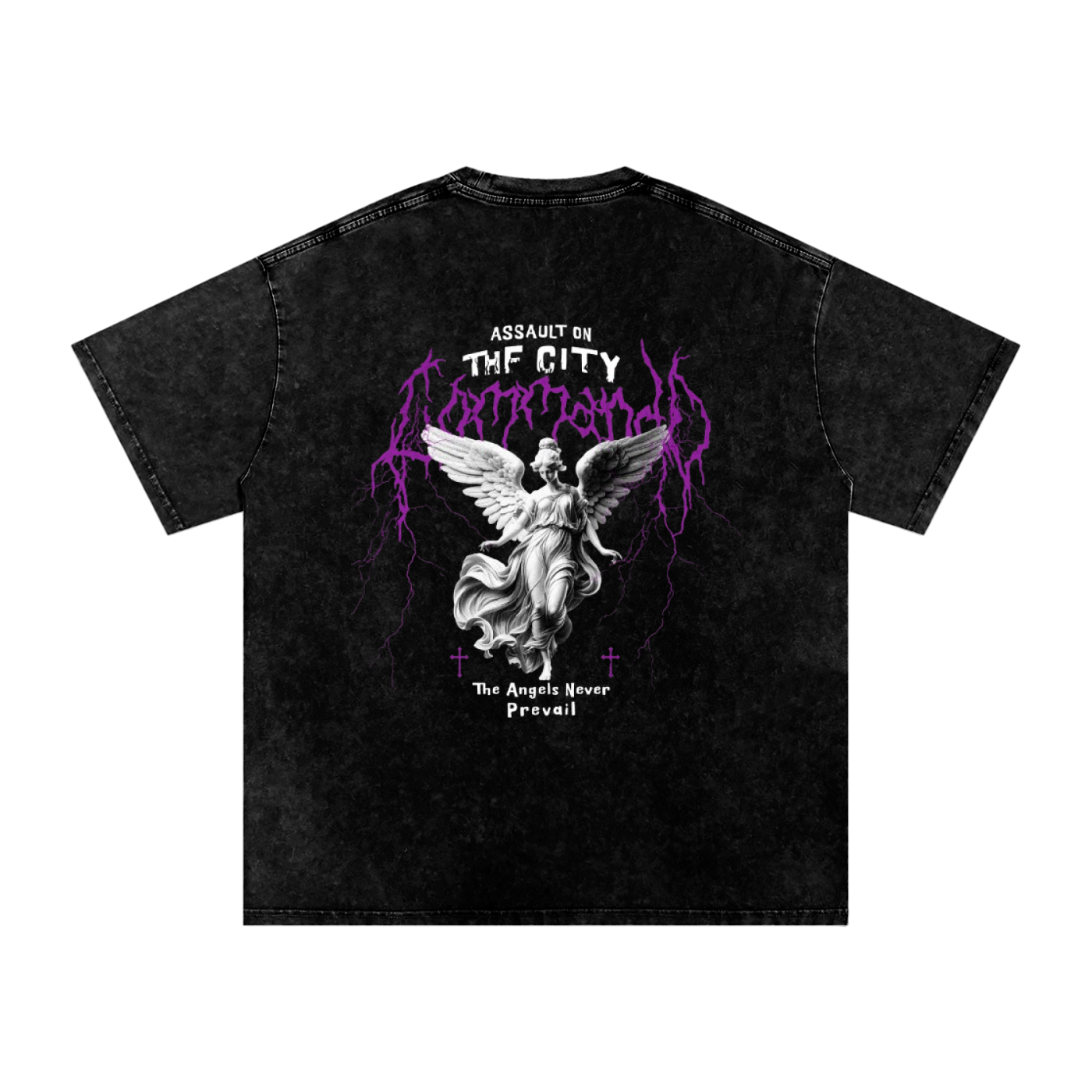 Acid Wash Oversize Shirt "Assault On The City"