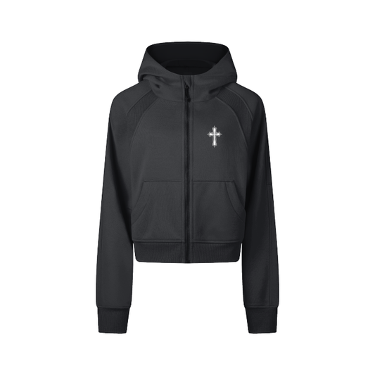 Women's Cropped Zip-Through Hoodie