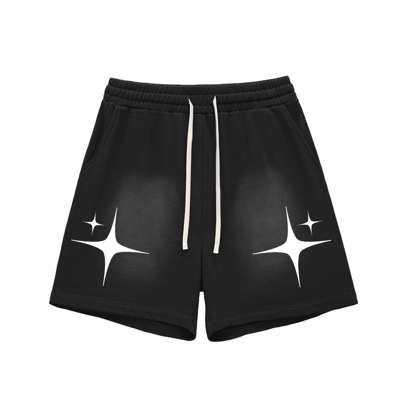 Sun Fade Raw Edge Cotton Shorts