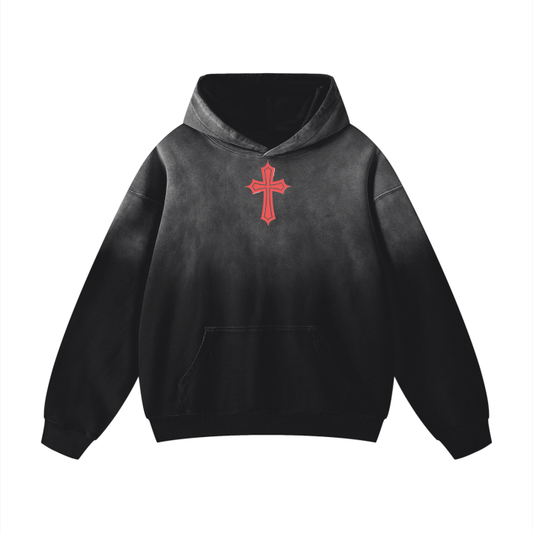 Heavyweight Pure Handcrafted Wash Drop Shoulder Oversized Hoodie "Blessing In Disguised"