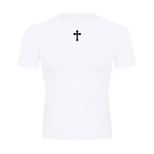 Men's Compression Sports Tee "Black Cross"