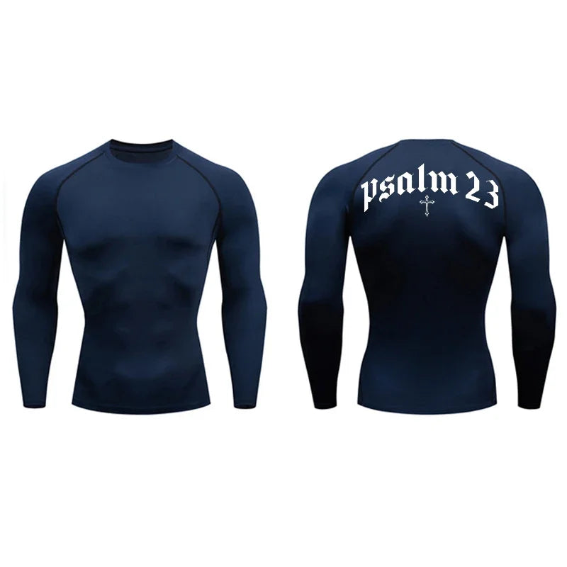 Psalm 23 Cross Print Men's Compression Shirt