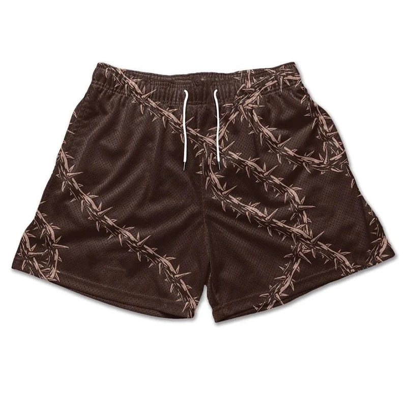 Christian Angel Cross Print Gym Shorts for Men