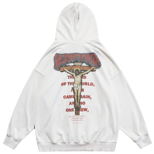 Hip Hop Unisex Hooded Sweatshirt "Jesus Letter"