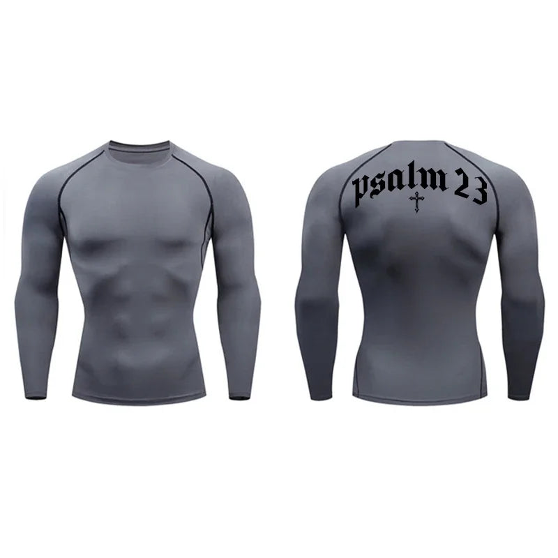 Psalm 23 Cross Print Men's Compression Shirt