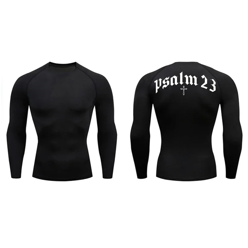 Psalm 23 Cross Print Men's Compression Shirt