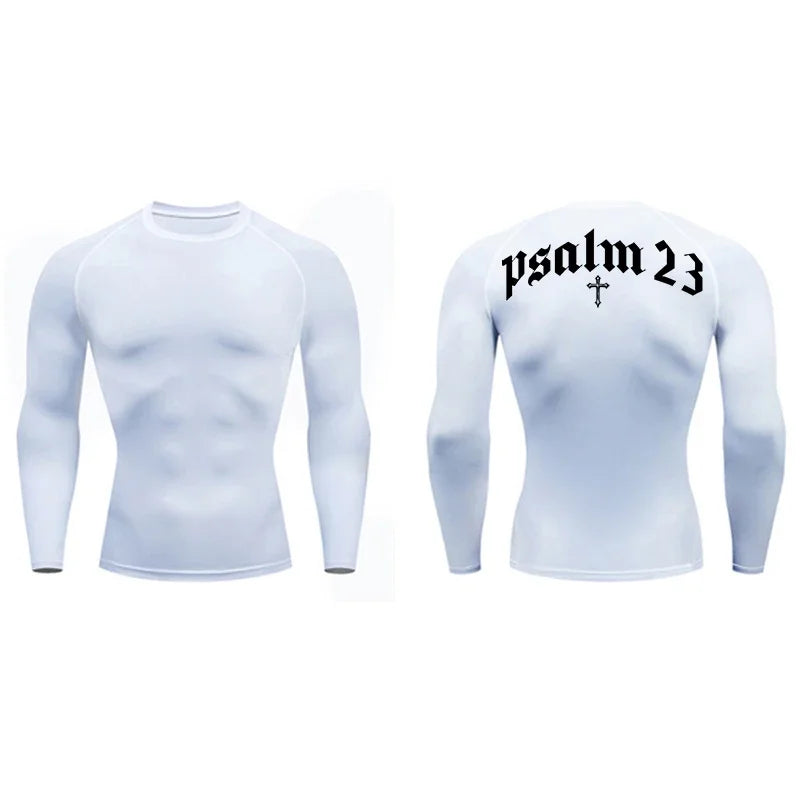 Psalm 23 Cross Print Men's Compression Shirt