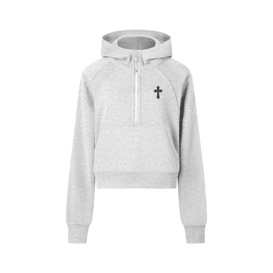 Women's Cropped Half-Zip Hoodie