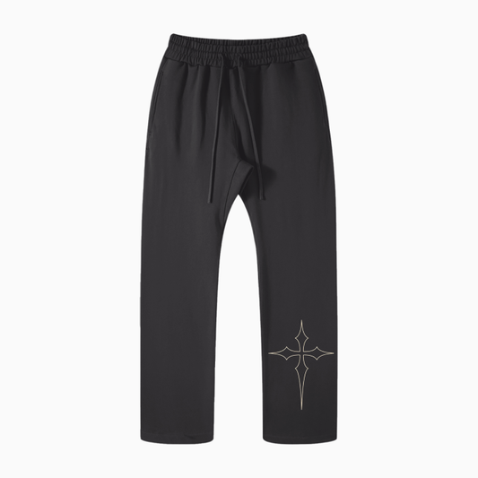 FOG Solid Color Straight Leg Pants "Gold Cross Design"